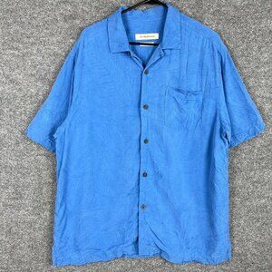 TOMMY BAHAMA Men's‎ Original Fit 100% Silk Hawaiian Button Down Shirt Size L